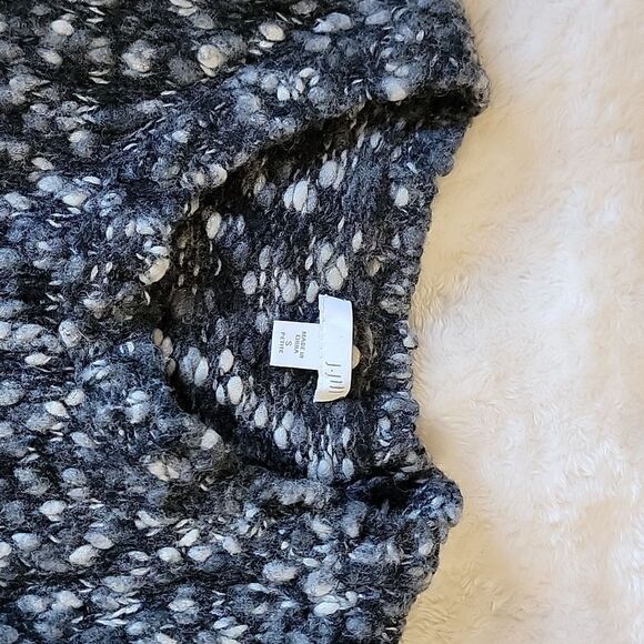 J. Jill wool blend nubby textured thick black and white crewneck sweater sz S P - Picture 6 of 9